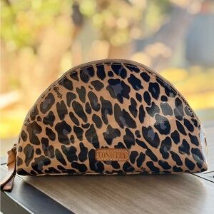 Consuela Blue Jag Large Cosmetic Case | Retired | Leopard Print Makeup Bag